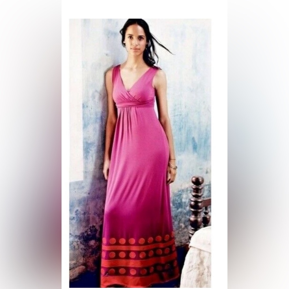 Boden Faux Wrap V-Neck Empire Waist Maxi Dress